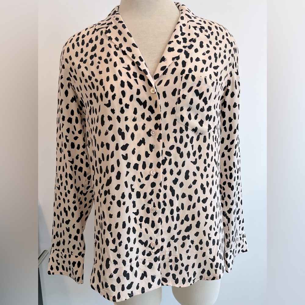 BOSSY -- Silk Animal Print Blouse by Rails